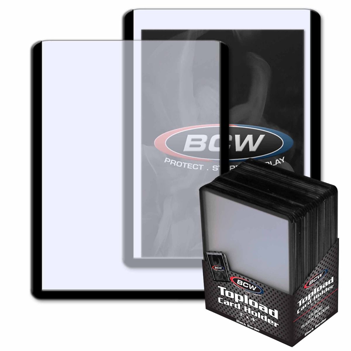 BCW Topload Card Holder 3"x4" - Black Border