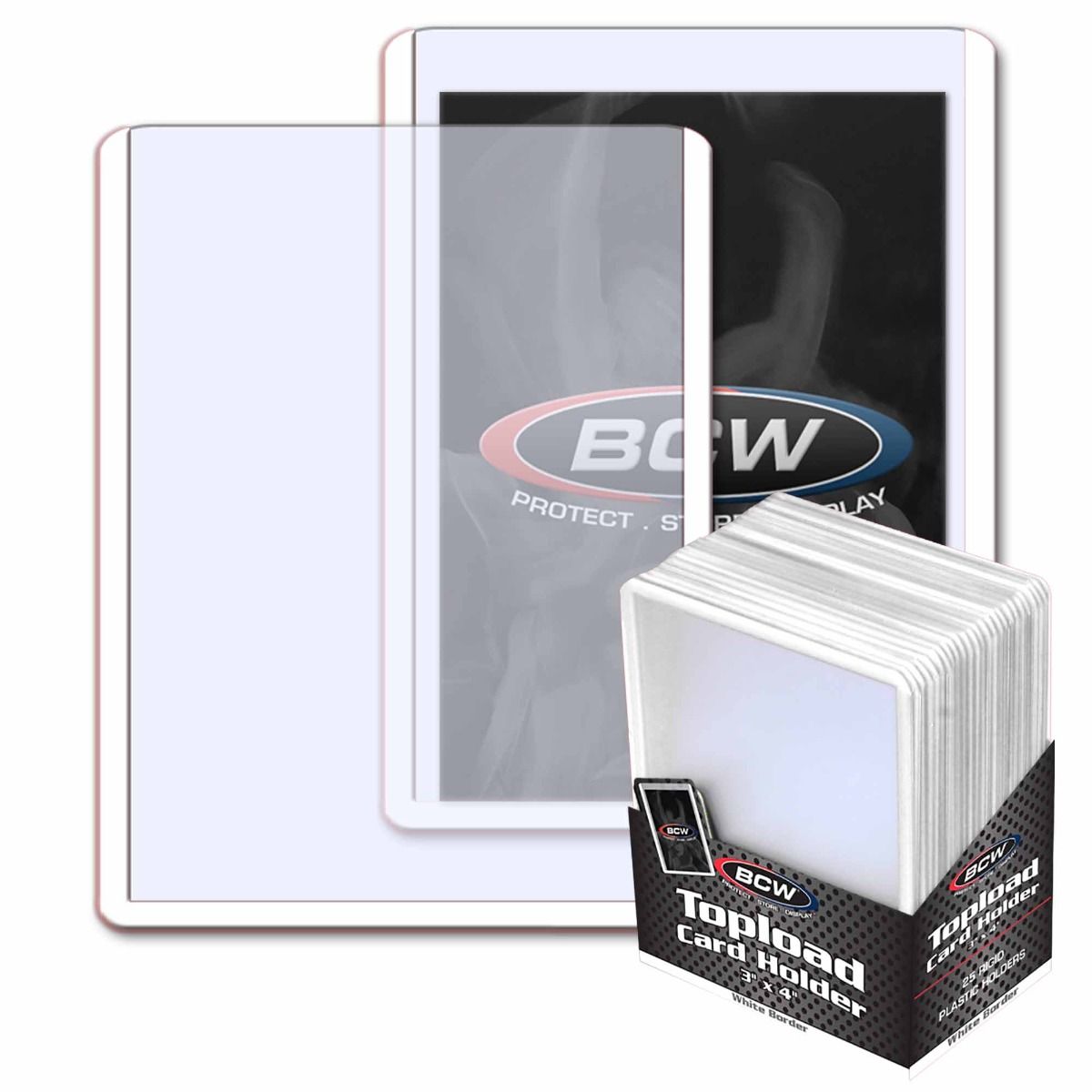 BCW Topload Card Holder 3"x4" - White Border