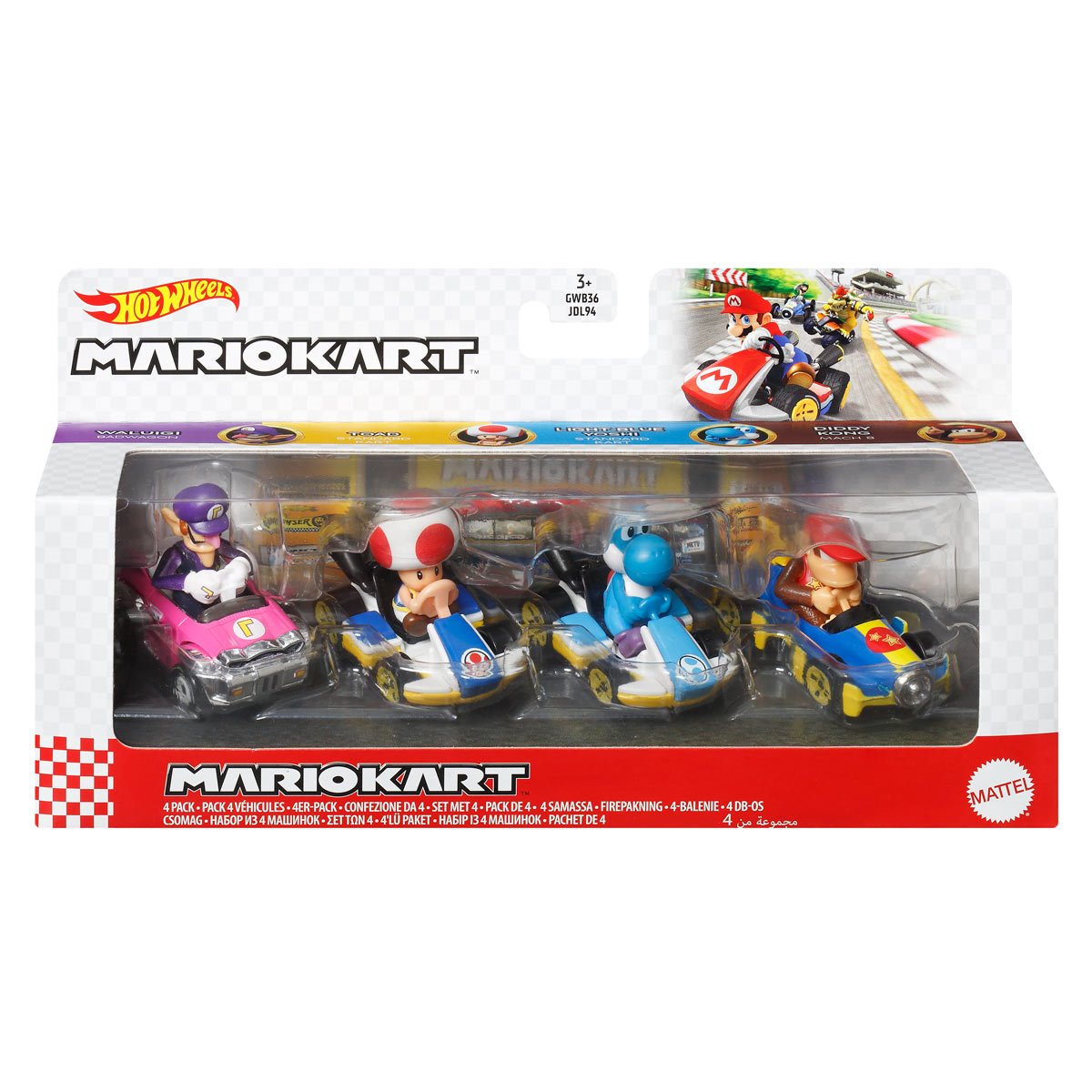 Mario Kart Hot Wheels 2025 Vehicle 4-Pack