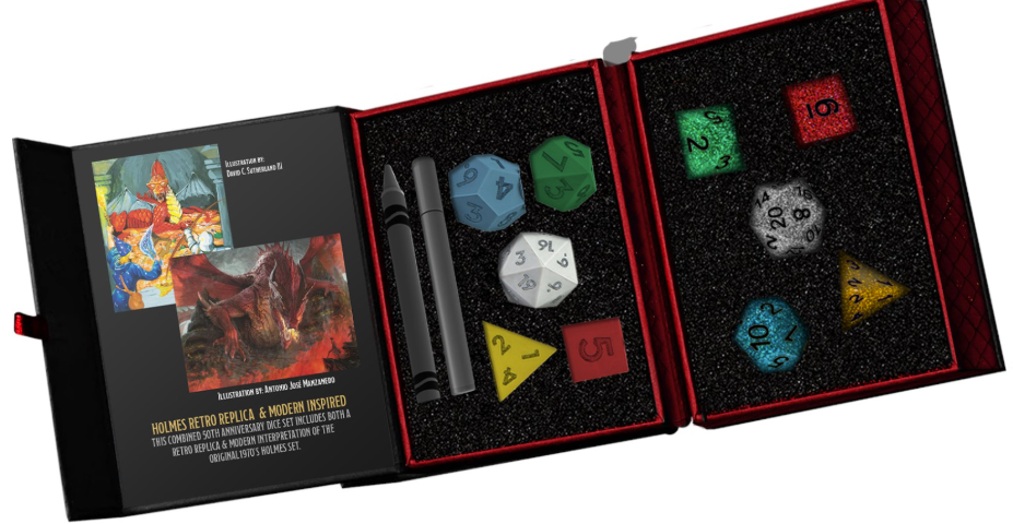 Dungeons & Dragons 50th Anniversary Dice: Retro Replica and Modern Inspired Set