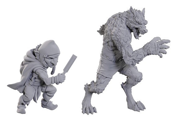 Critical Role Unpainted Miniatures: W23 Chetney Pock O'Pea & Werewolf