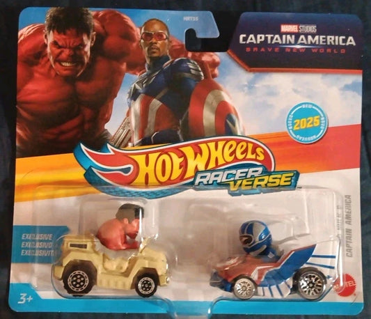 Hot Wheels Racerverse 2 Pack: Red Hulk and Captain America