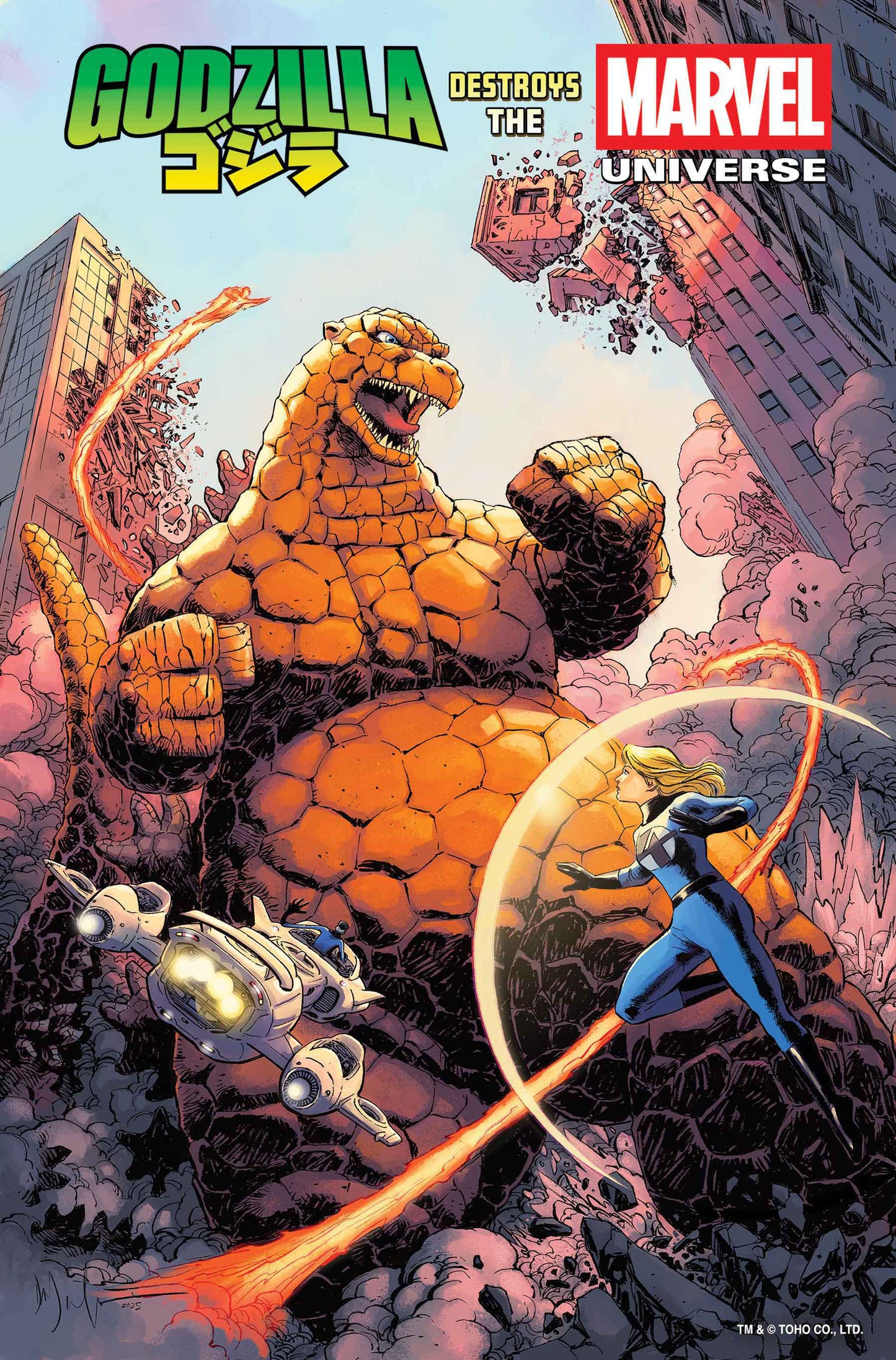 Godzilla Destroys The Marvel Universe #1 Dave Wachter Marvelized Thing-Zilla Variant