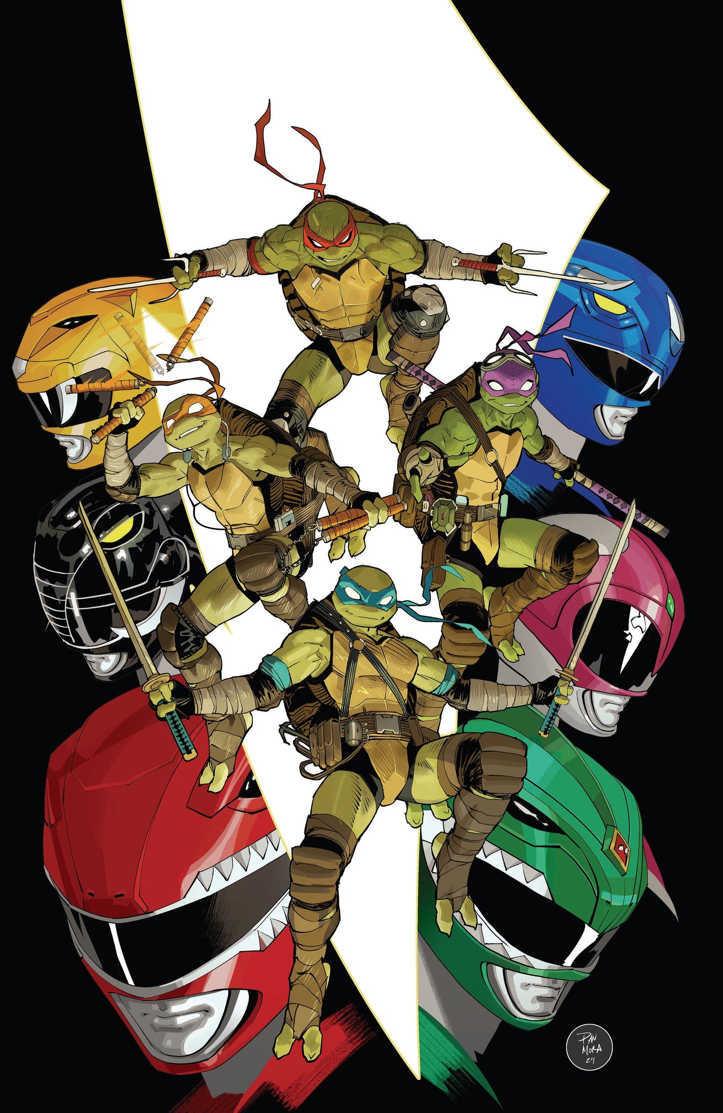 Mighty Morphin Power Rangers/ Teenage Mutant Ninja Turtles III #1 O Unlockable Variant (Full Art, Mora)
