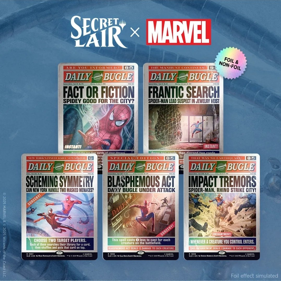 Magic the Gathering: Secret Lair x Marvel | Spider-Man: Daily Bugle Breaking News (Rainbow Foil)