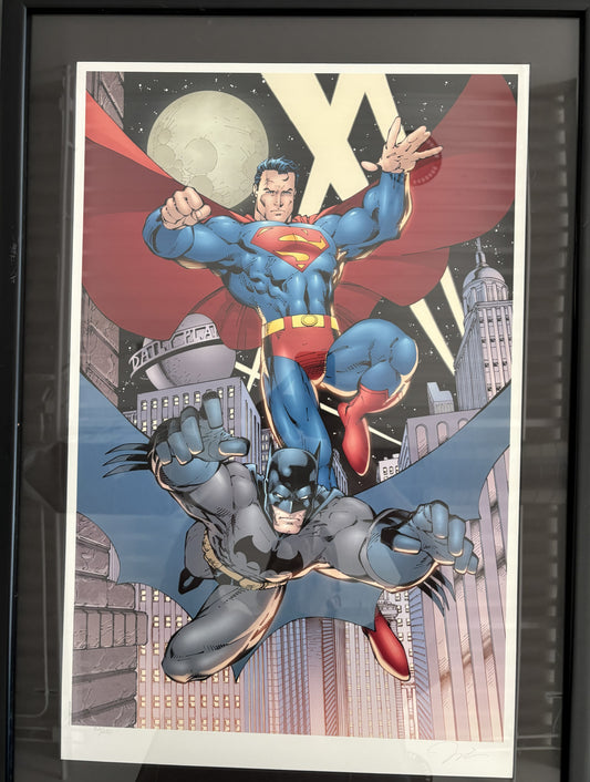 Art: Superman and Batman The World's Finest Heroes Signed Limited Edition Lithograph Print #102/250